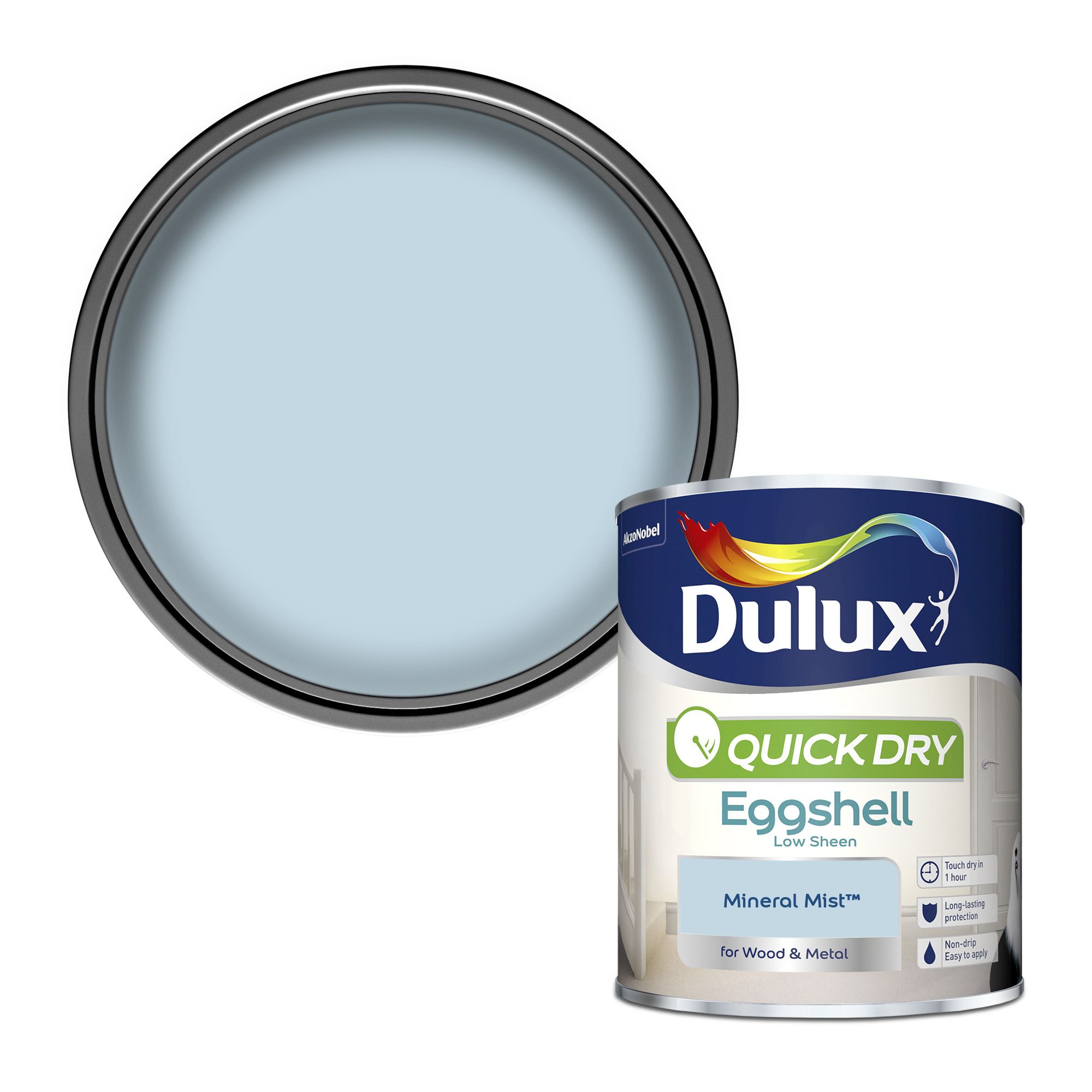 Dulux Quick dry Mineral mist Eggshell Metal & wood paint, 750ml