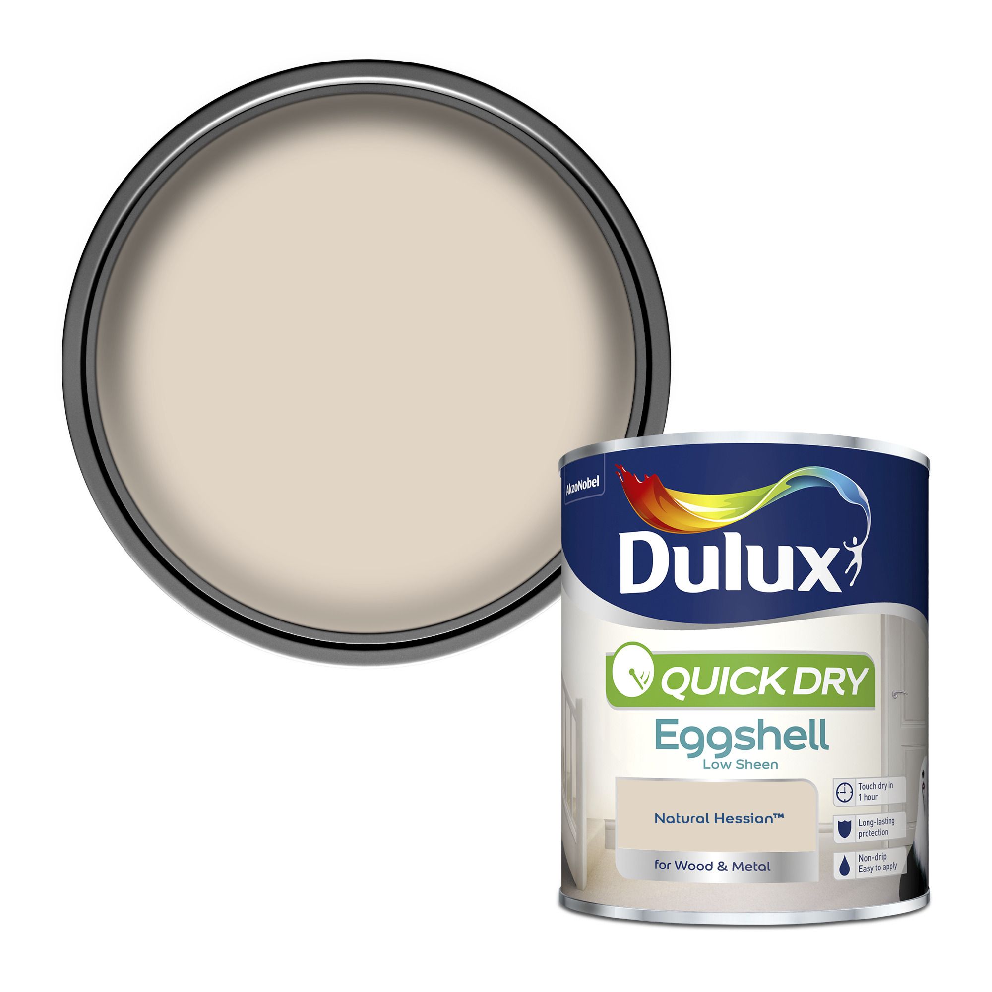 Dulux Quick dry Natural hessian Eggshell Metal & wood paint, 750ml