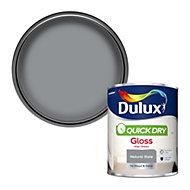 Dulux Quick dry Natural slate Gloss Metal & wood paint, 0.75L