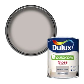 Dulux Quick dry Perfectly taupe Gloss Metal & wood paint, 750ml