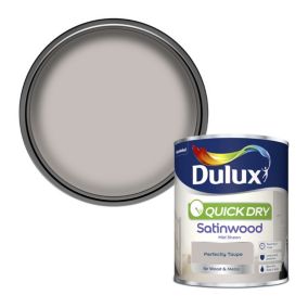 Dulux Quick dry Perfectly taupe Satinwood Metal & wood paint, 750ml