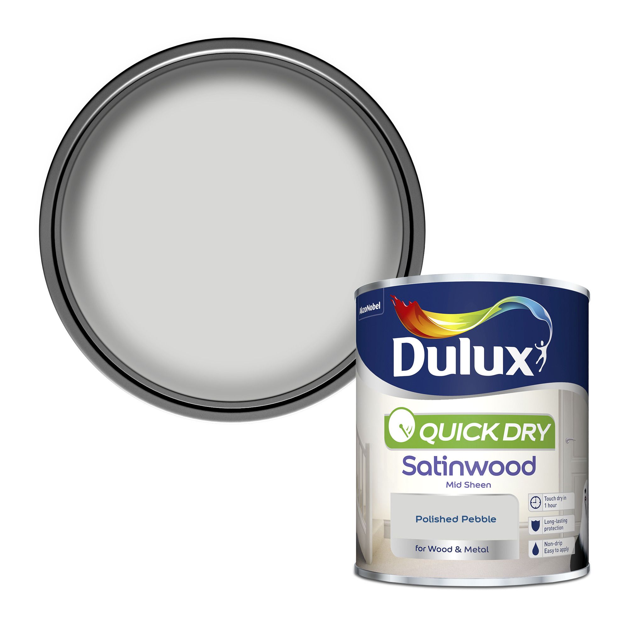 Download Dulux Quick dry Polished pebble Satinwood Metal & wood paint, 0.75L | DIY at B&Q