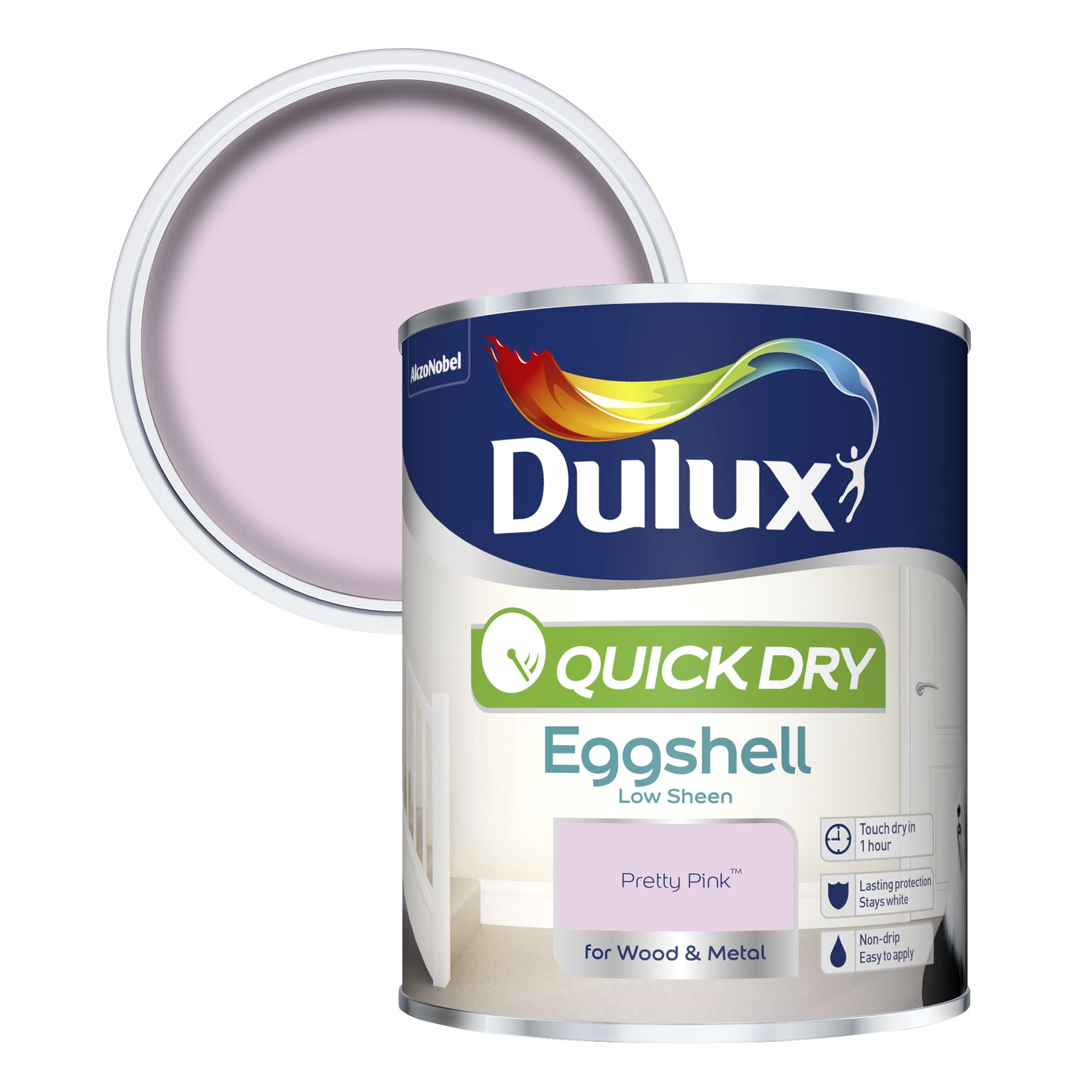 Dulux Quick dry Pretty pink Eggshell Metal & wood paint, 0.75L DIY at B&Q