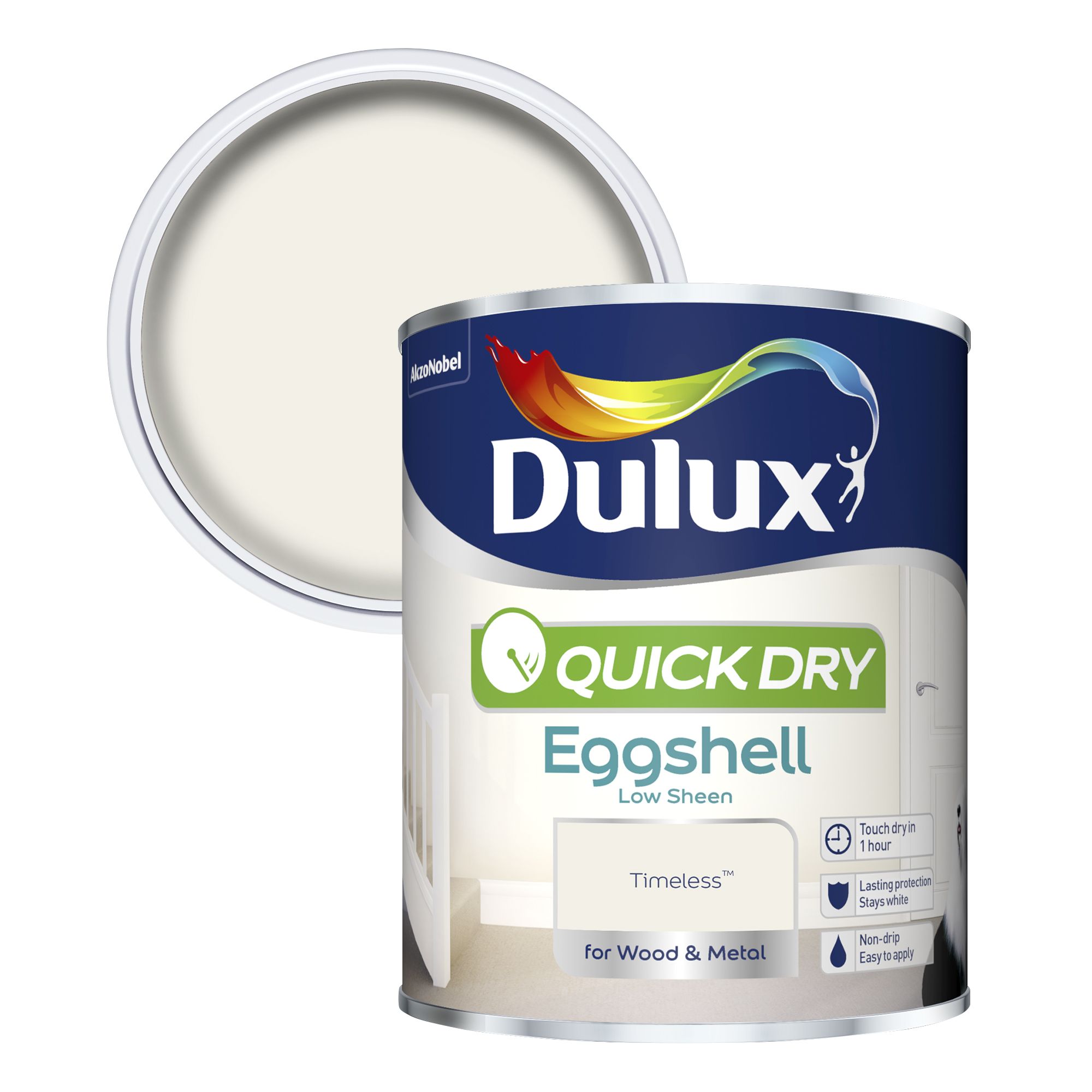 Dulux Quick Dry Timeless Eggshell Metal & wood paint, 750ml