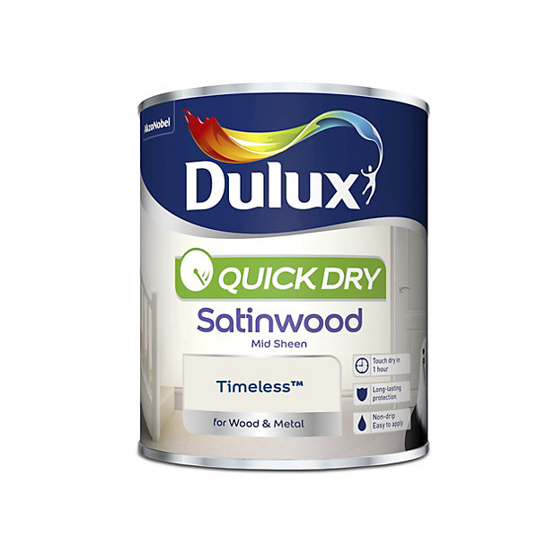 Dulux Quick Dry Timeless Satinwood Metal Wood Paint 0 75l Diy At B Q - Wood Paint Colors Dulux