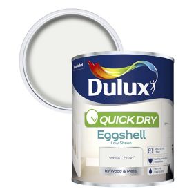 Dulux Quick dry White cotton Eggshell Metal & wood paint, 0.75L