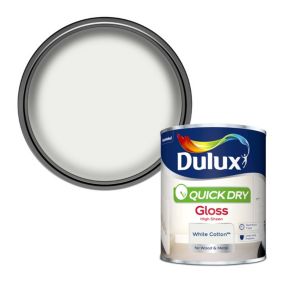 Dulux Quick dry White cotton Gloss Metal & wood paint, 750ml