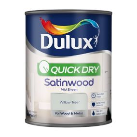 Dulux Quick dry Willow tree Satinwood Metal & wood paint, 0.75L