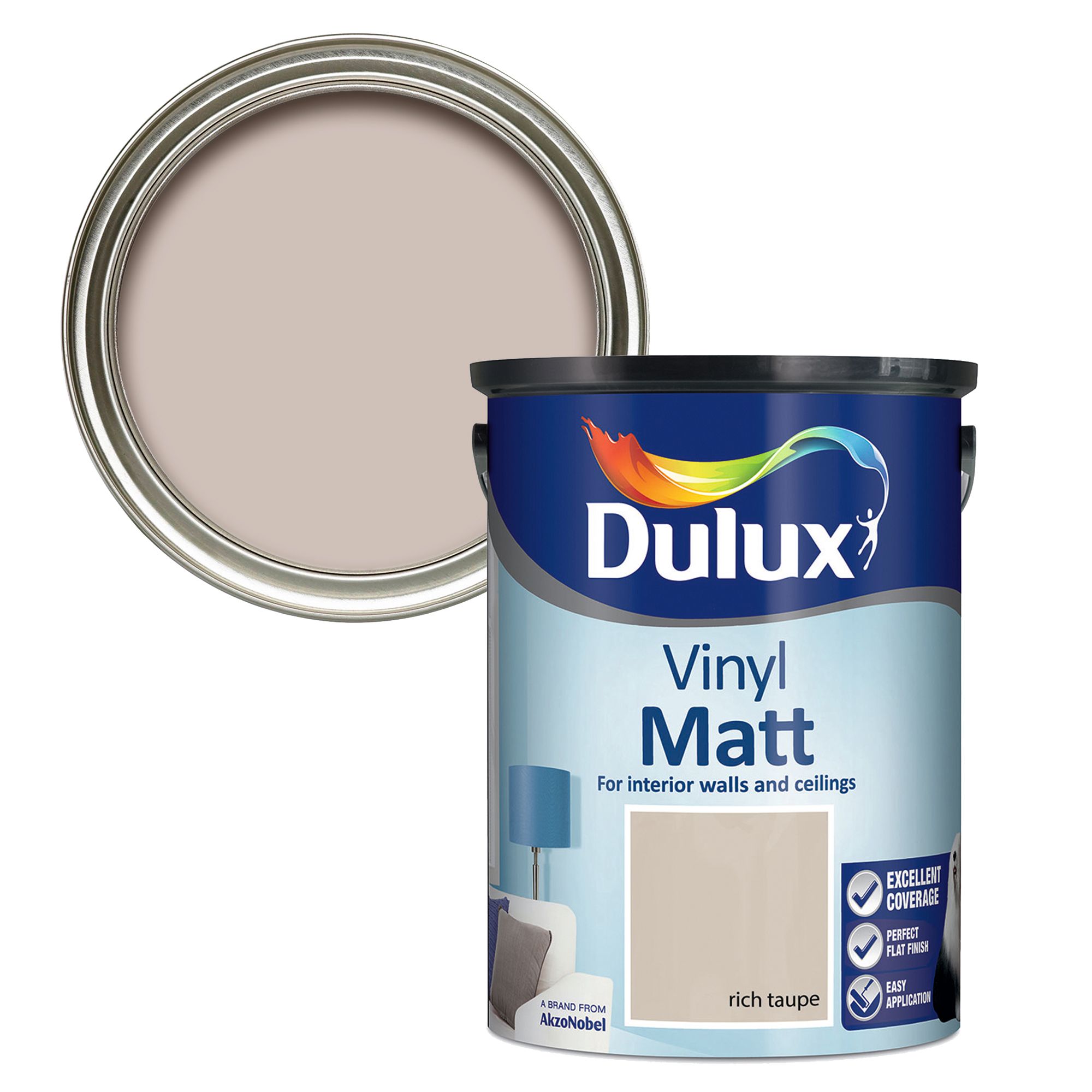 Dulux Rich taupe Vinyl matt Emulsion paint, 5L