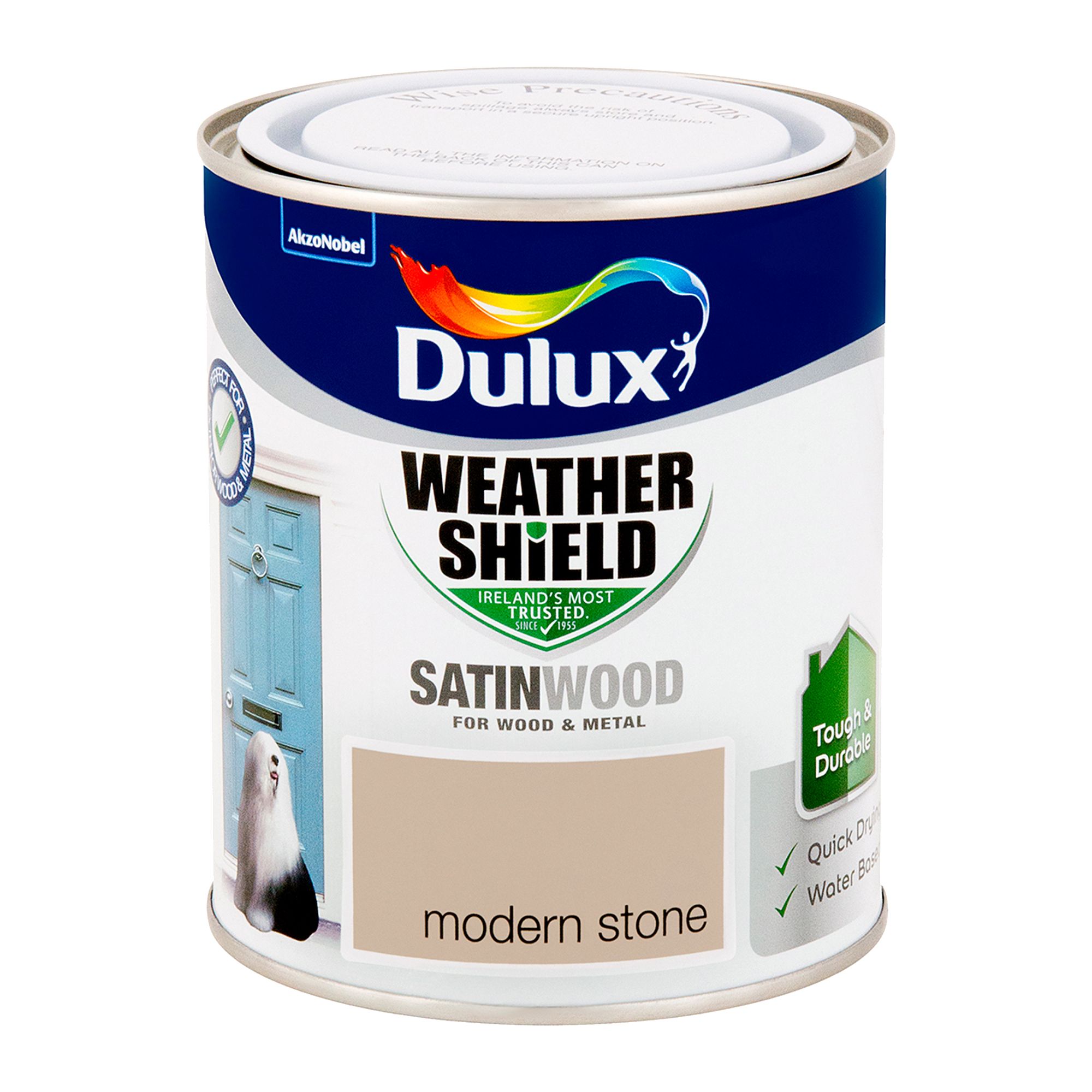 Dulux Satinwood Modern stone Satinwood Copper hammered effect Multi-surface Exterior Doors & windows Topcoat Metal & wood paint, 750ml Tin