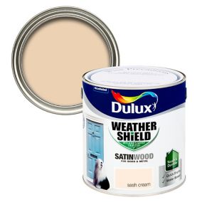 Dulux Satinwood Sash cream Satinwood Copper hammered effect Multi-surface Garden Metal & wood paint, 2.5L Tin