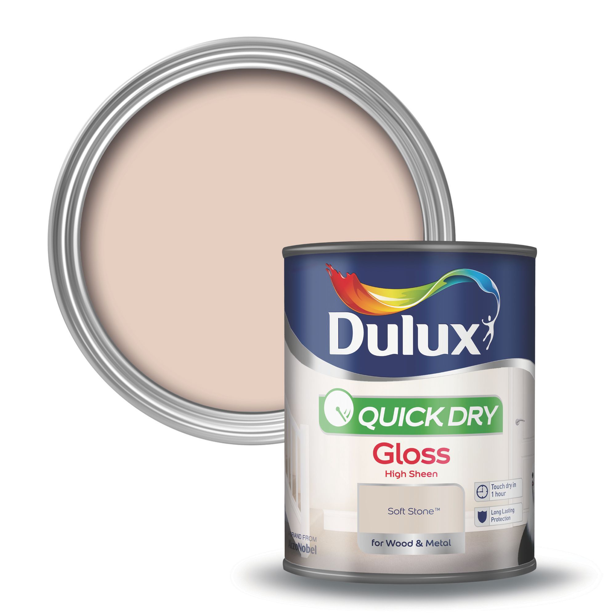 Dulux Soft stone Gloss Metal & wood paint, 0.75L DIY at B&Q