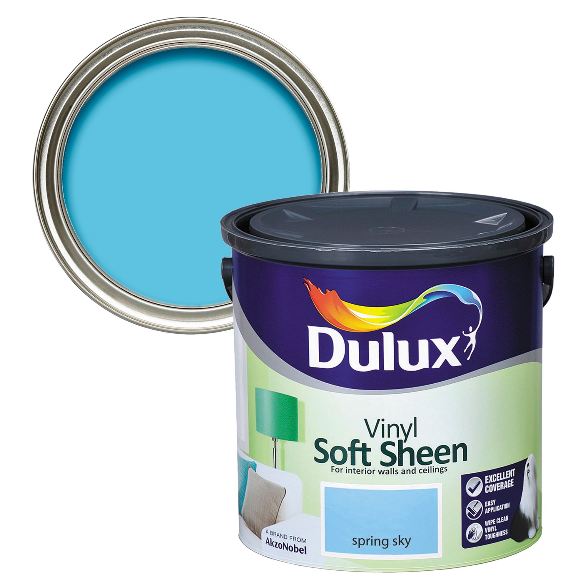 Dulux Spring sky Soft sheen Emulsion paint, 2.5L