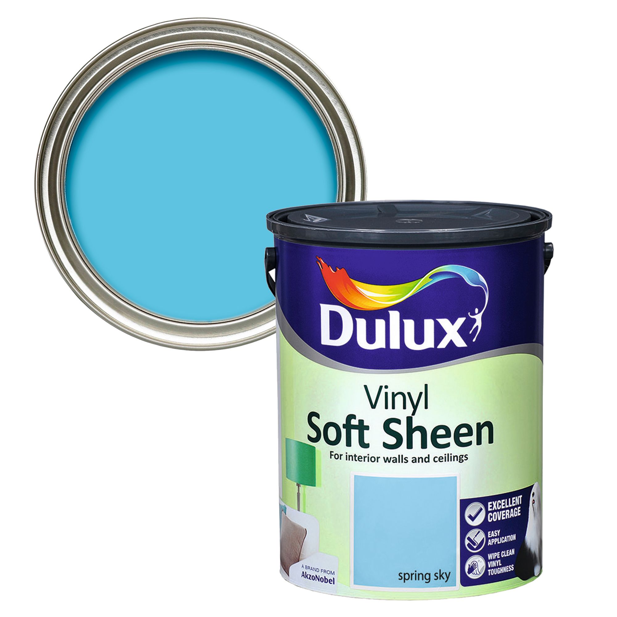 Dulux Spring sky Soft sheen Wall & ceiling Emulsion paint, 5L
