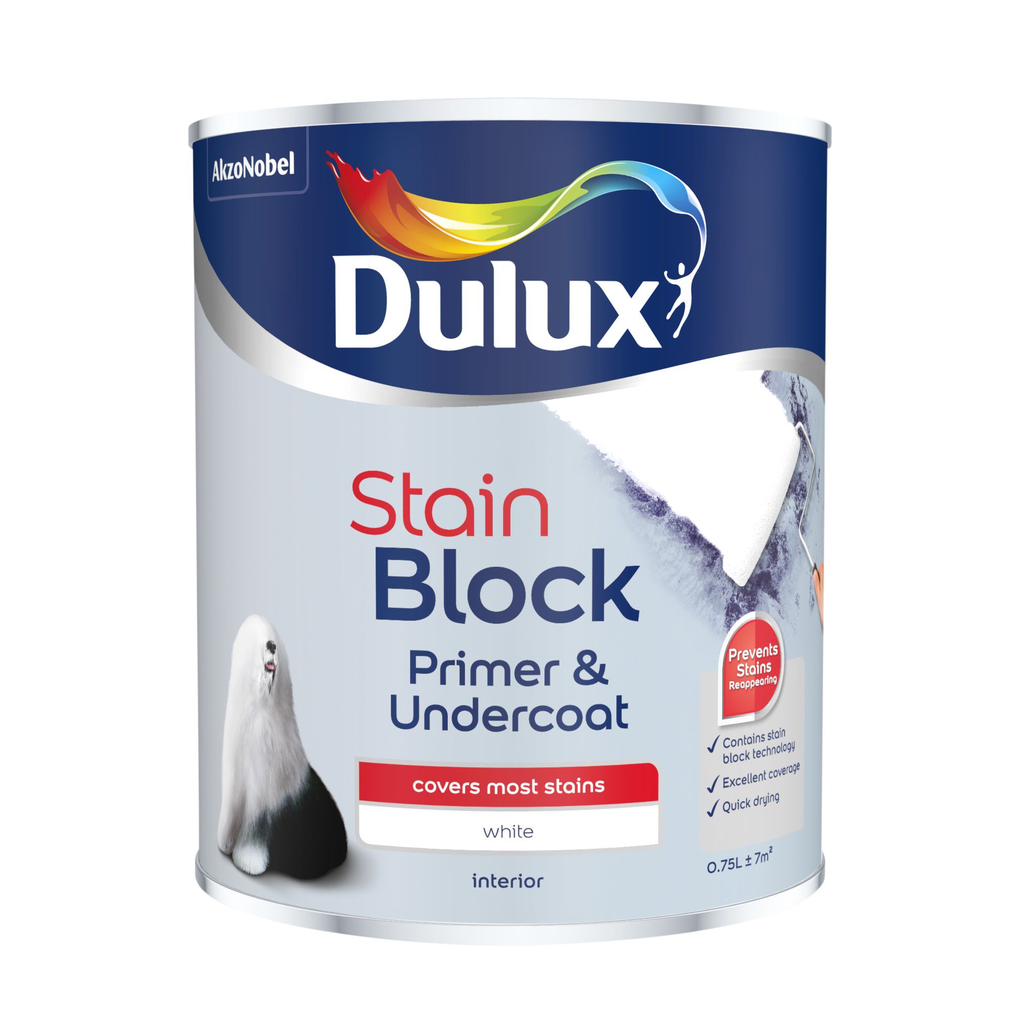 Dulux Stain Block White Primer & Undercoat, 750ml | DIY At B&Q