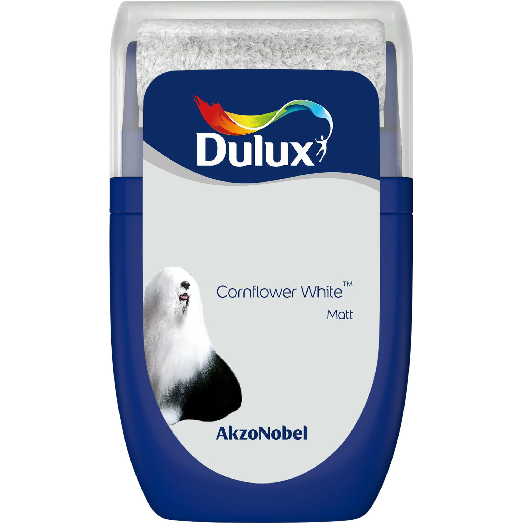 Dulux Standard Cornflower white Matt Emulsion paint 30ml Tester pot