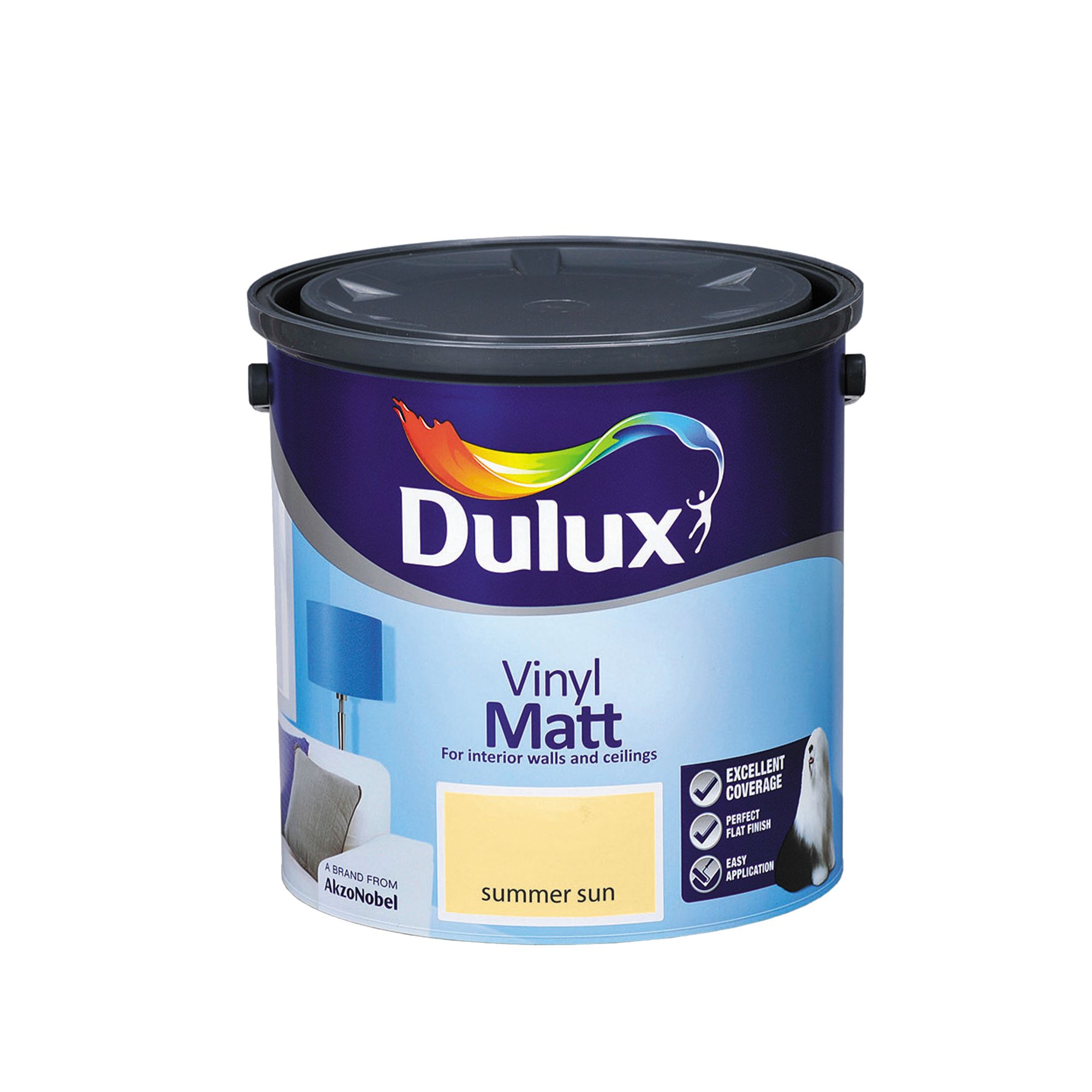 Dulux Summer sun Vinyl matt Emulsion paint, 2.5L