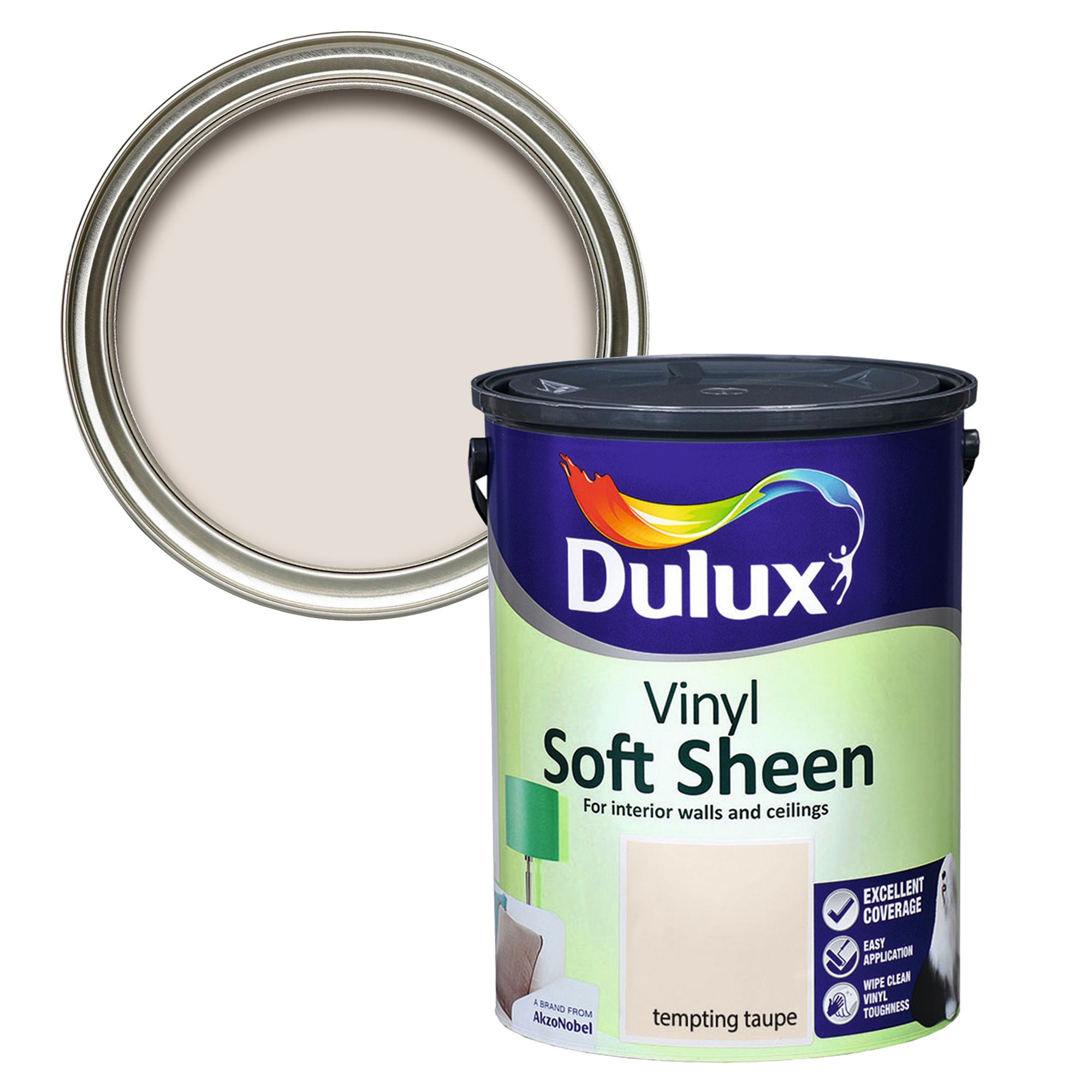 Dulux Tempting taupe Soft sheen Emulsion paint, 5L | DIY at B&Q