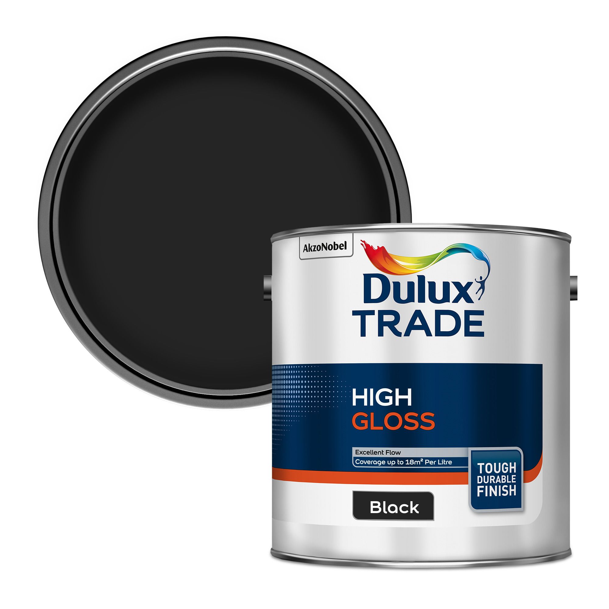 Dulux Trade Black Gloss Interior Metal & wood paint, 2.5L