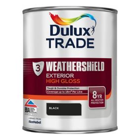 Dulux Trade Black Gloss Metal & wood paint, 1L