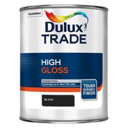 Dulux Trade Black High gloss Metal & wood paint, 1L