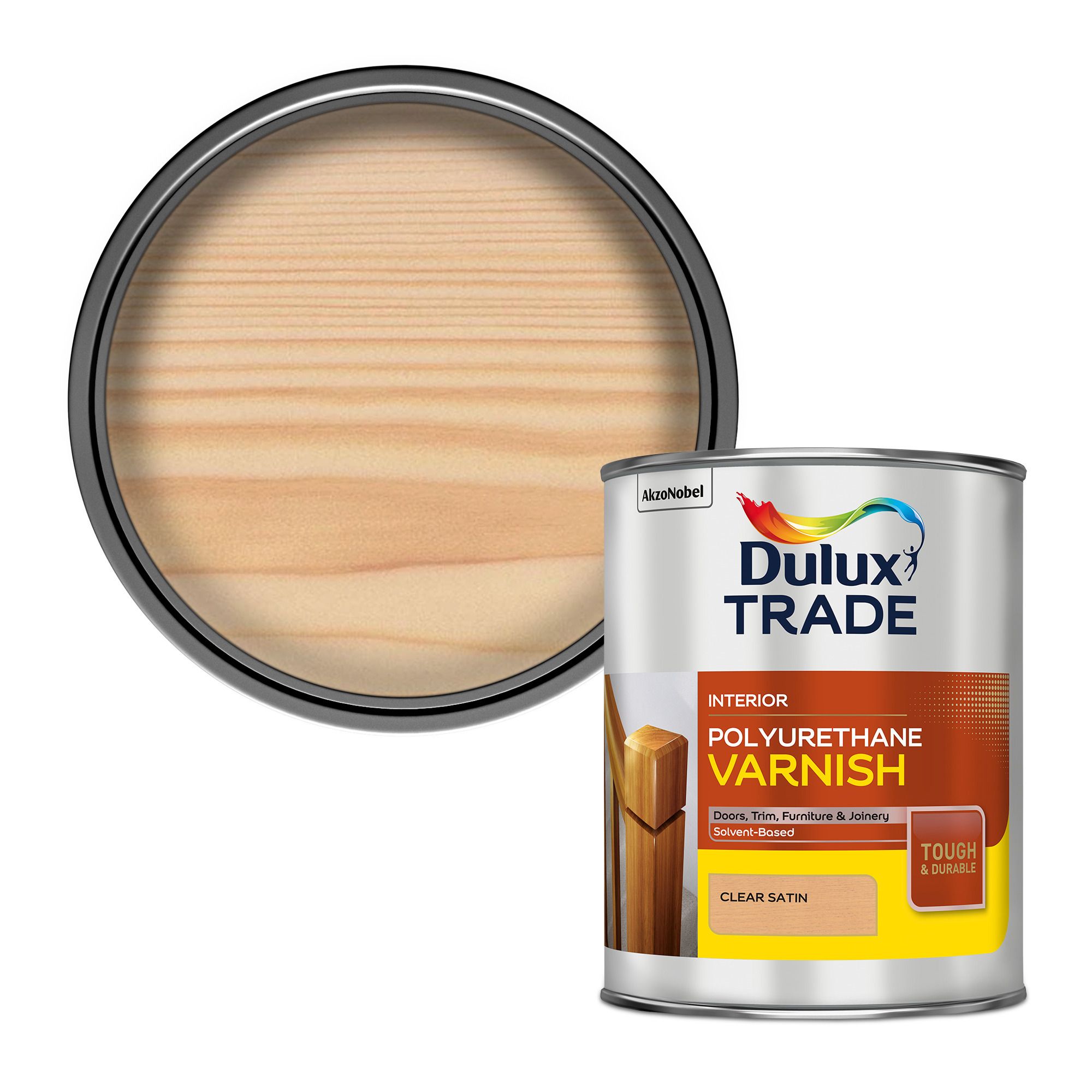 Dulux Trade Clear Satin Wood varnish, 1L at B&Q