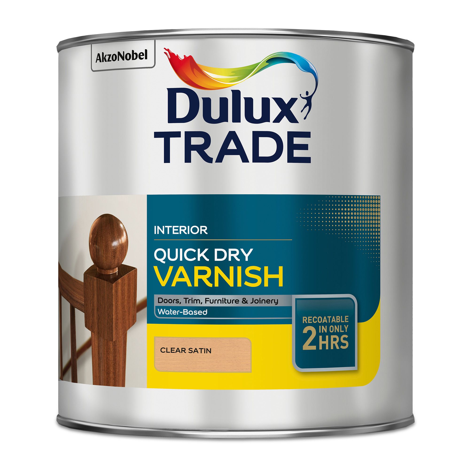 Dulux Trade Clear Satin Wood varnish, 2.5L DIY at B&Q
