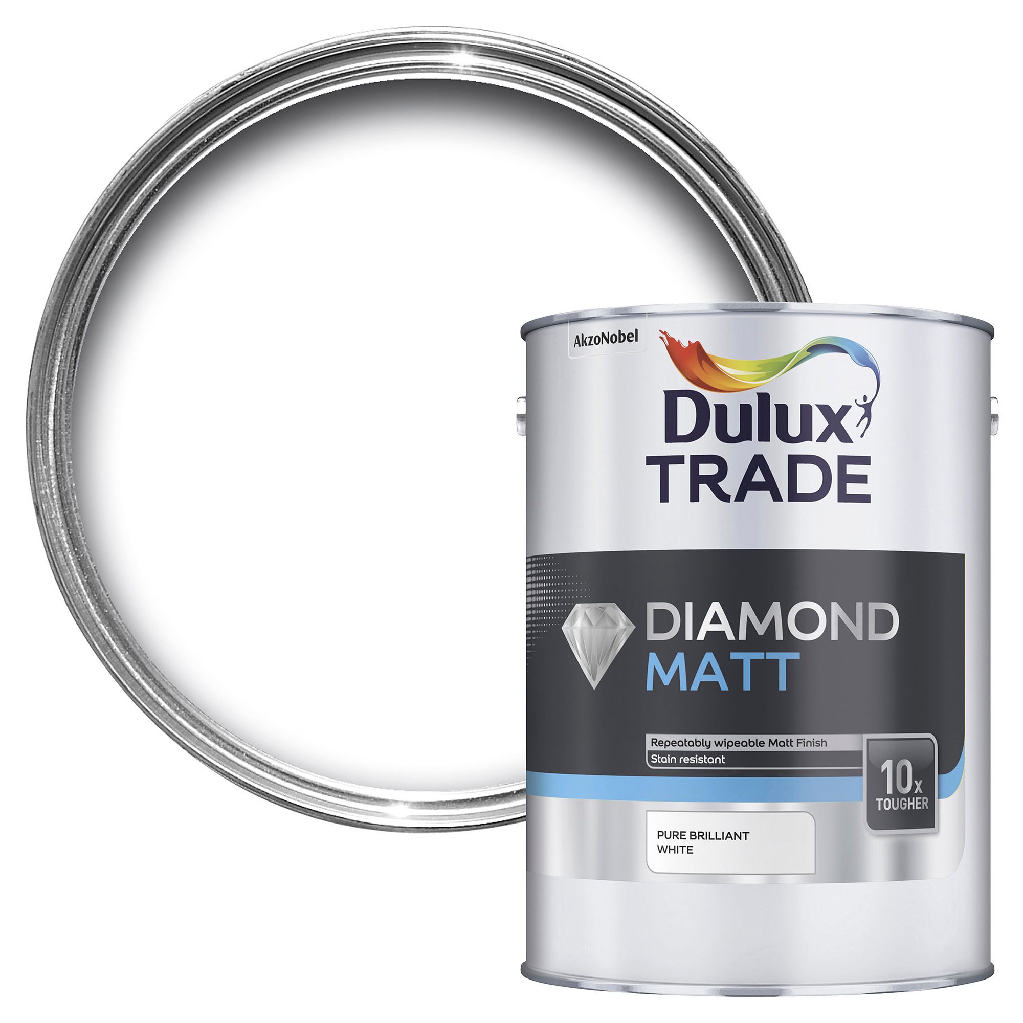 Dulux Trade Diamond Pure Brilliant White Matt Emulsion Paint 5l Diy At B Q