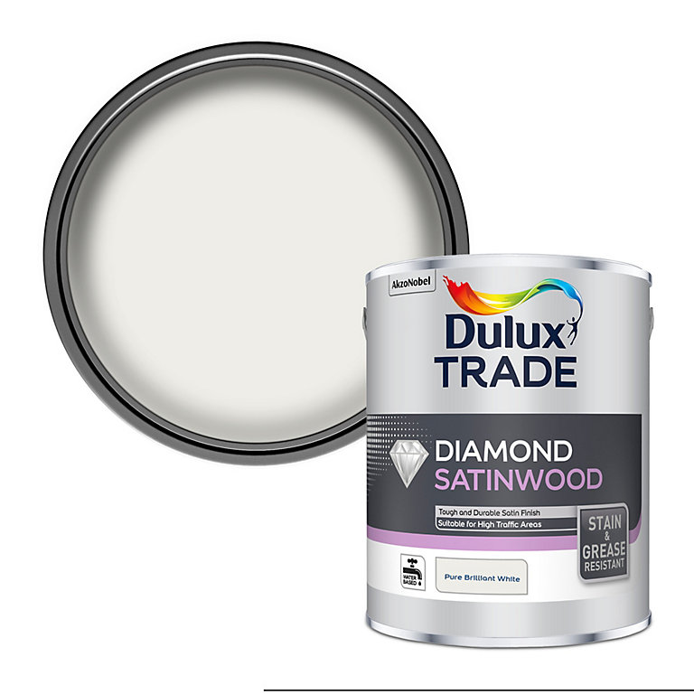 Dulux Trade Diamond Pure brilliant white Satinwood Metal ...