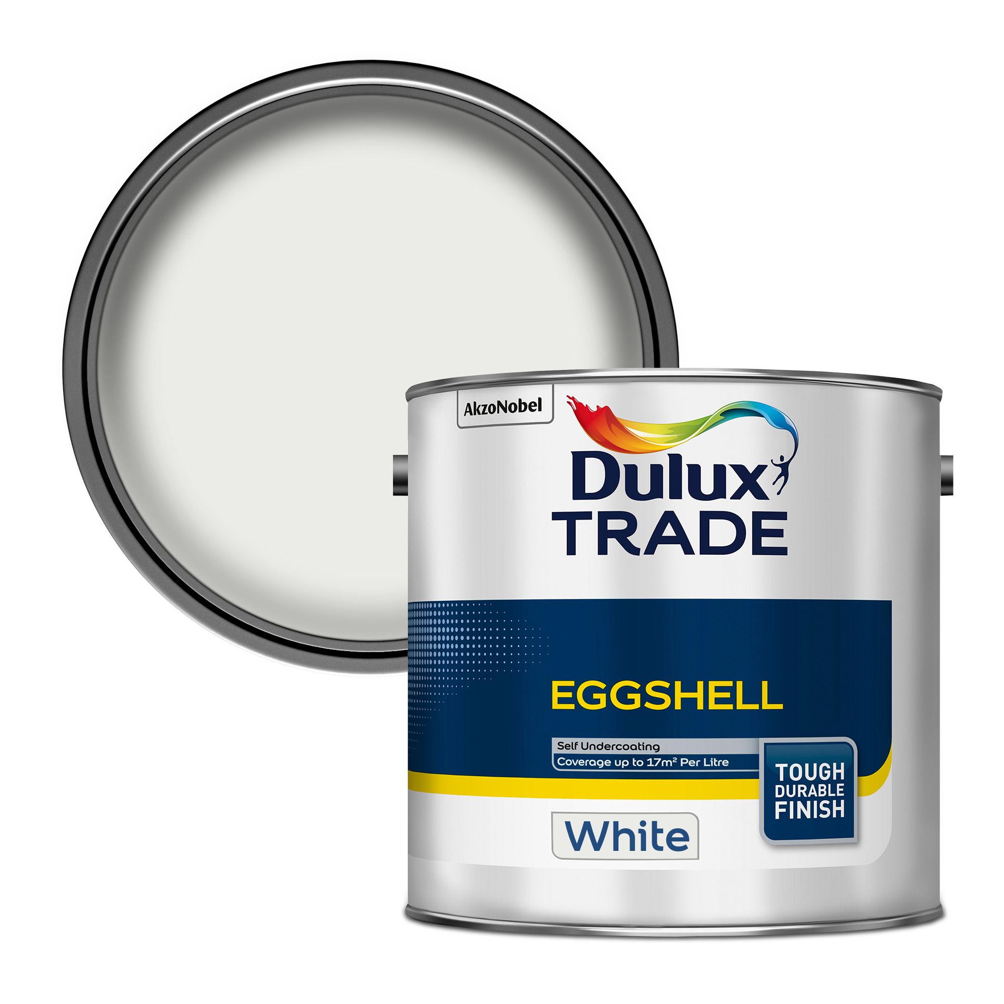 Dulux Trade Eggshell white Eggshell Metal & wood paint, 2.5L DIY at B&Q