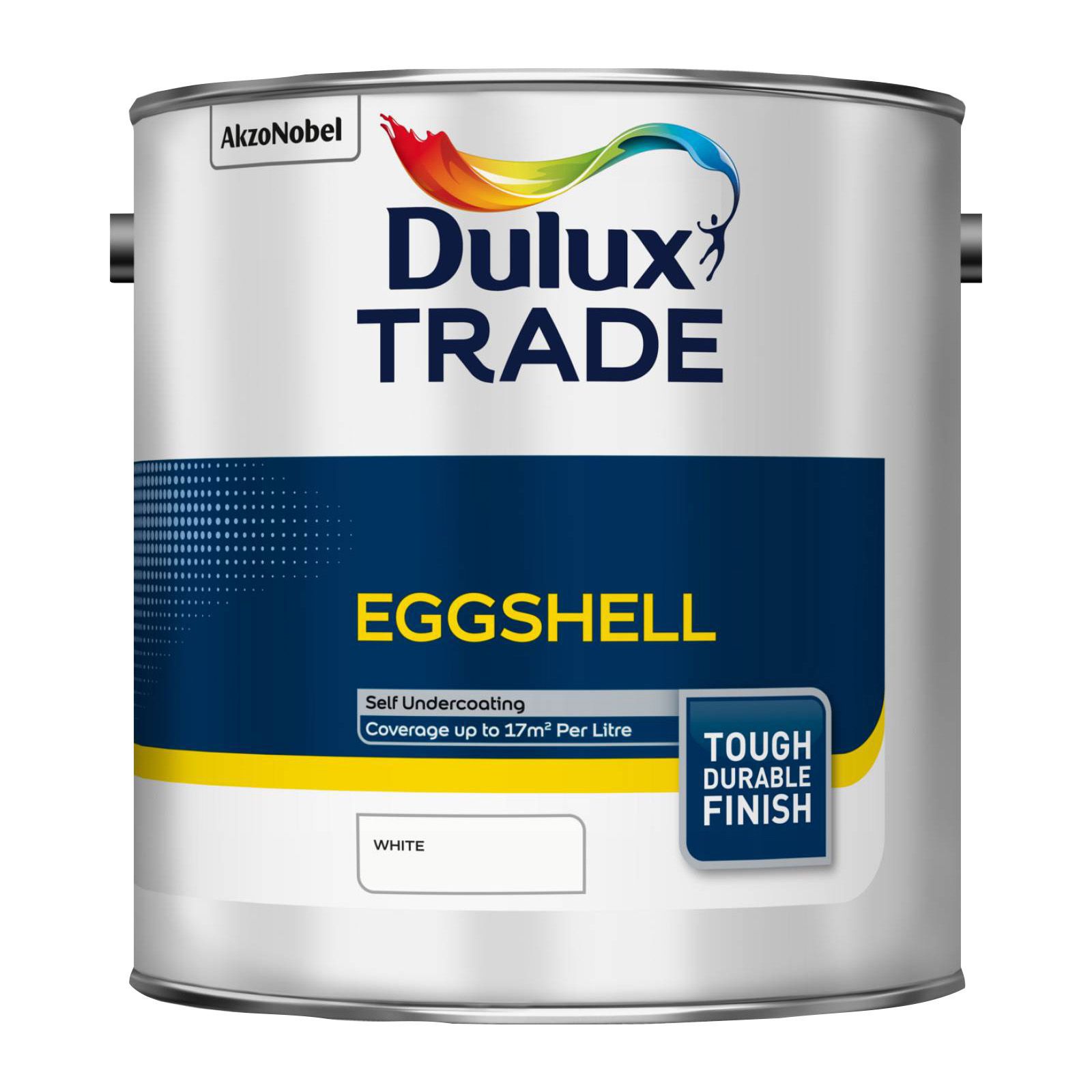 Dulux Trade Eggshell white Eggshell Metal & wood paint, 2.5L DIY at B&Q