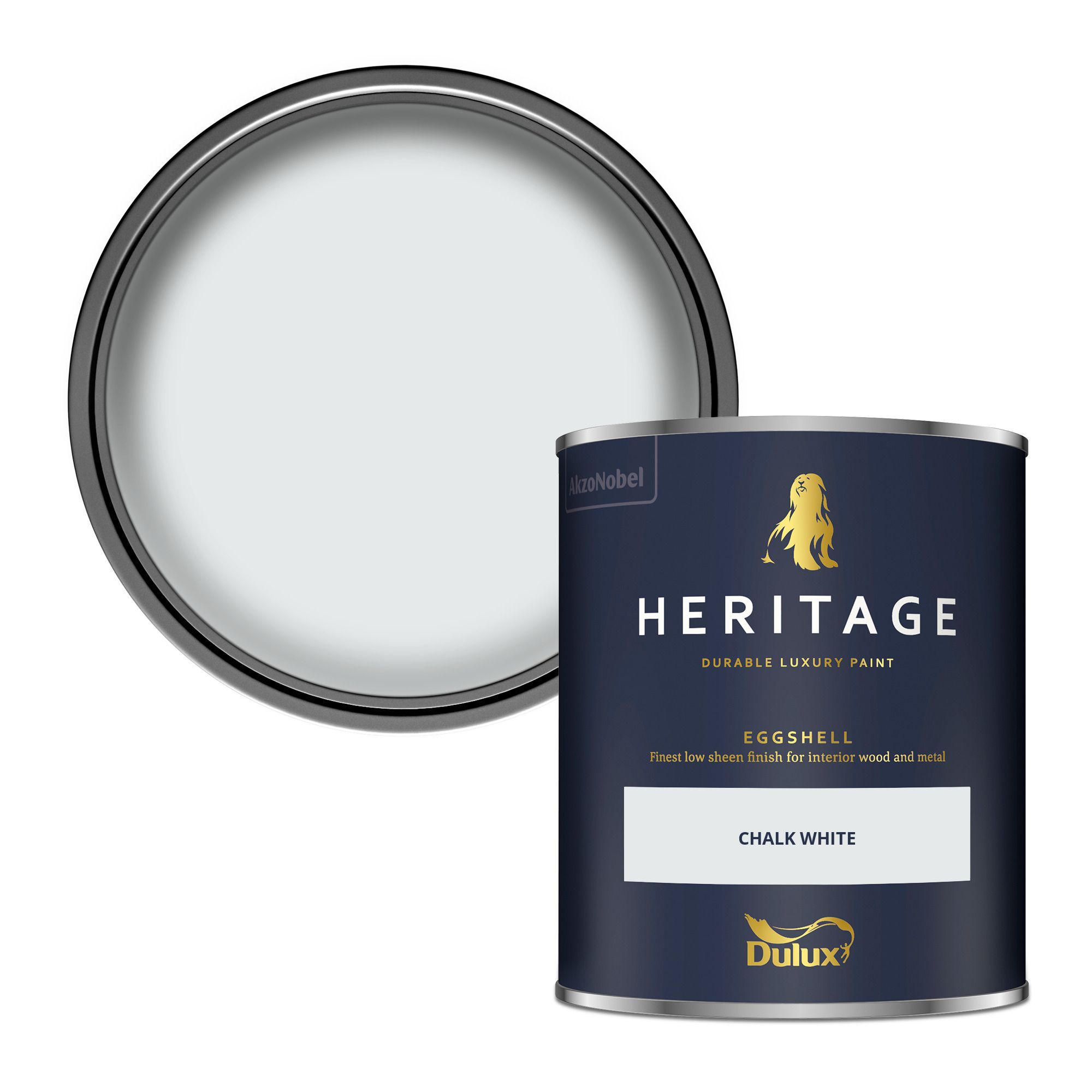 Dulux Trade Heritage Chalk White Eggshell Wall paint 750ml