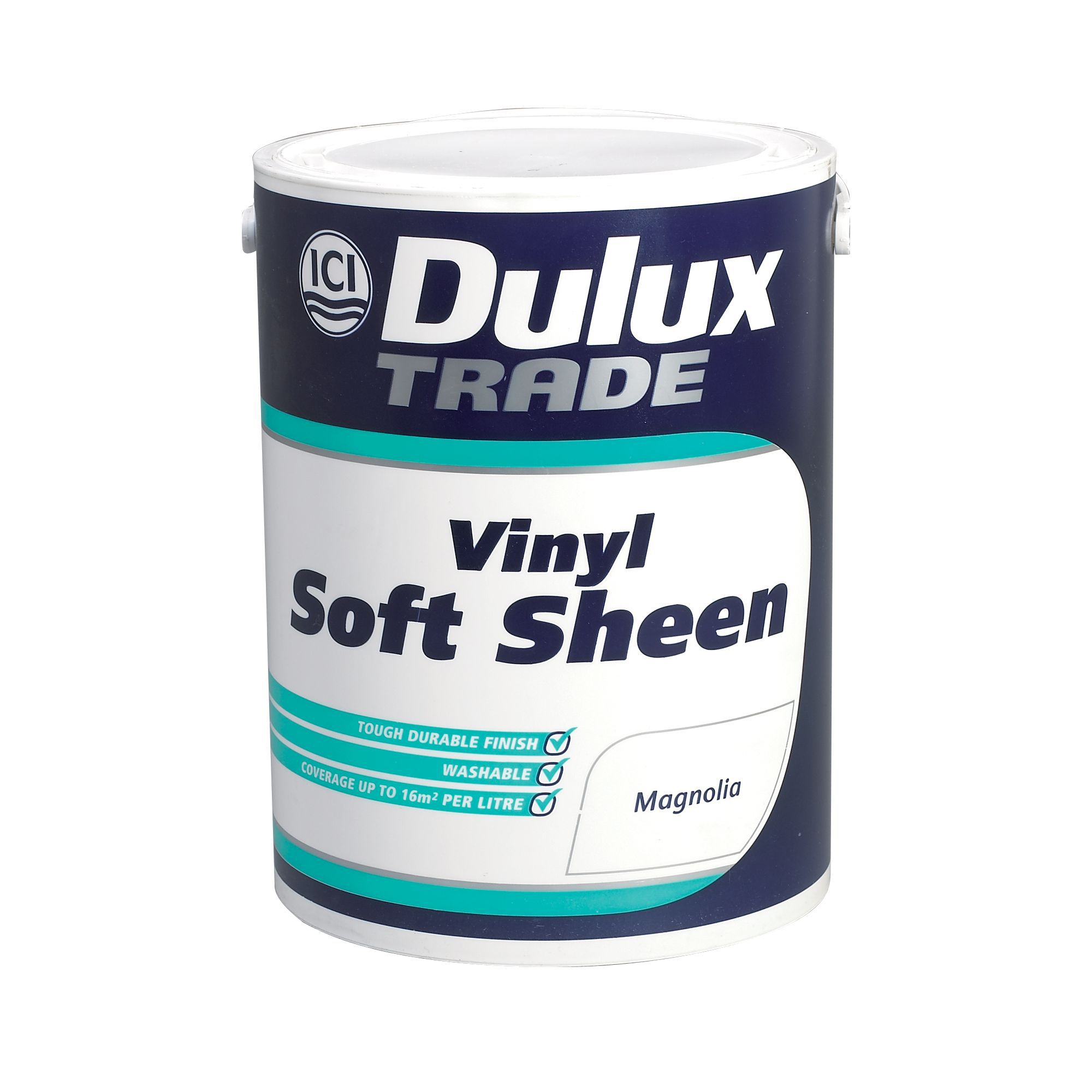 Dulux Trade Magnolia Soft sheen Emulsion paint, 5L DIY at B&Q