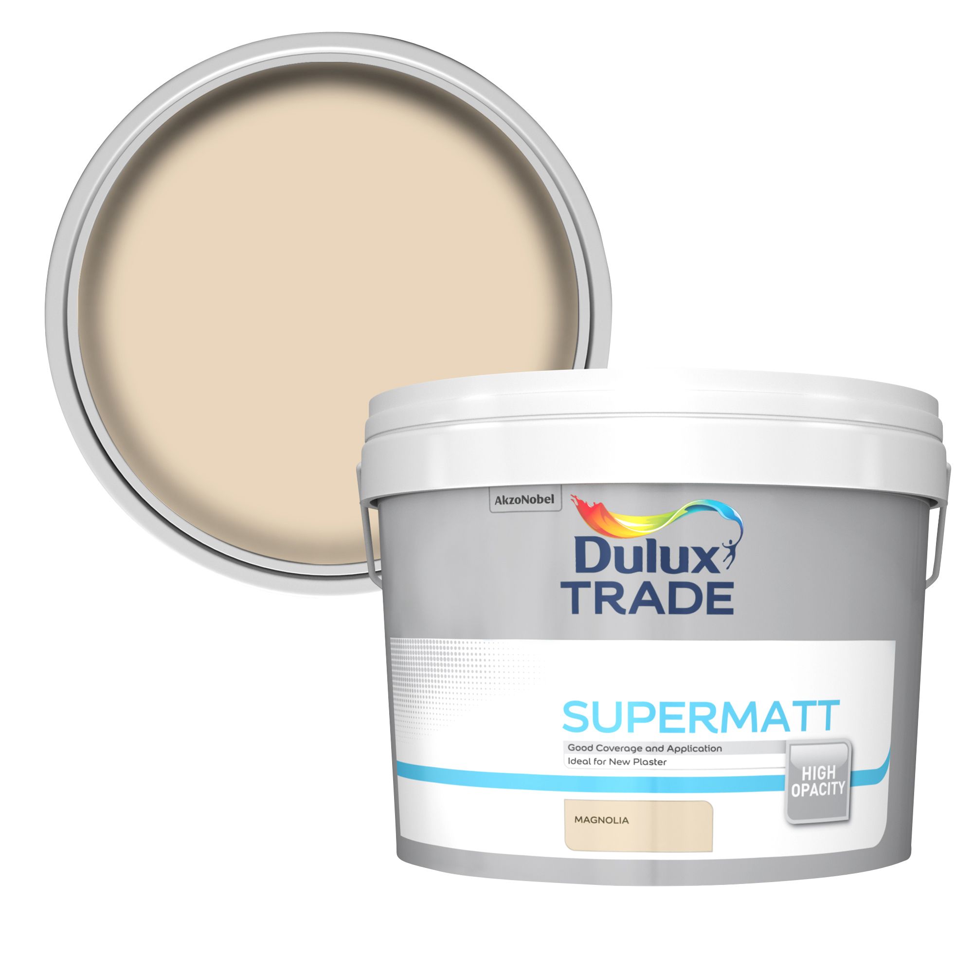 Dulux Trade Magnolia Super matt Emulsion paint, 10L