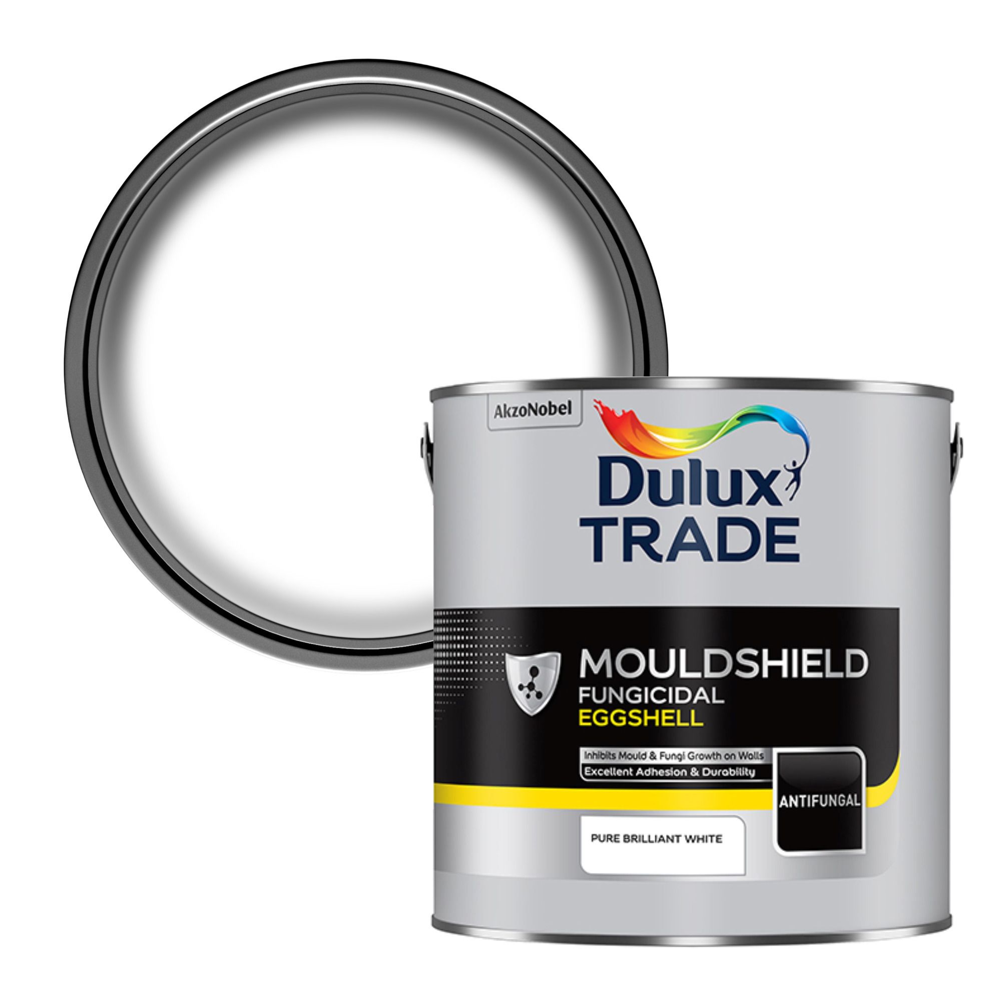 Dulux Trade Mouldshield Pure Brilliant White Eggshell Interior Anti-mould paint, 2.5L