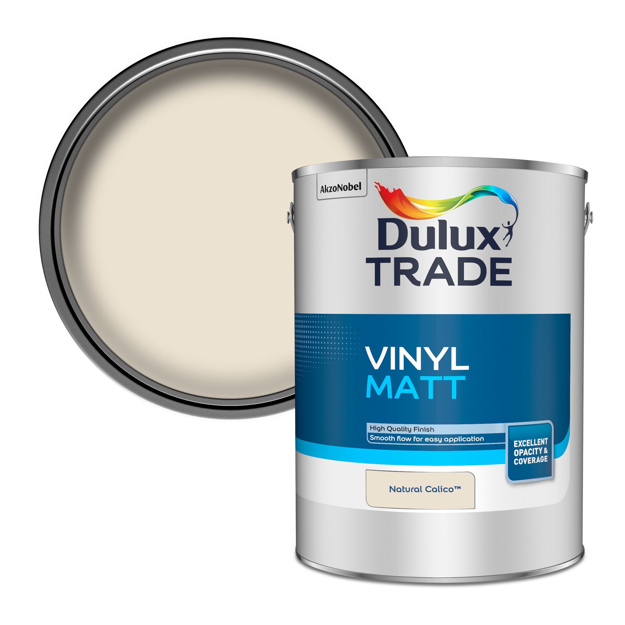 Dulux Trade Natural calico Matt Emulsion paint, 5L DIY at B&Q