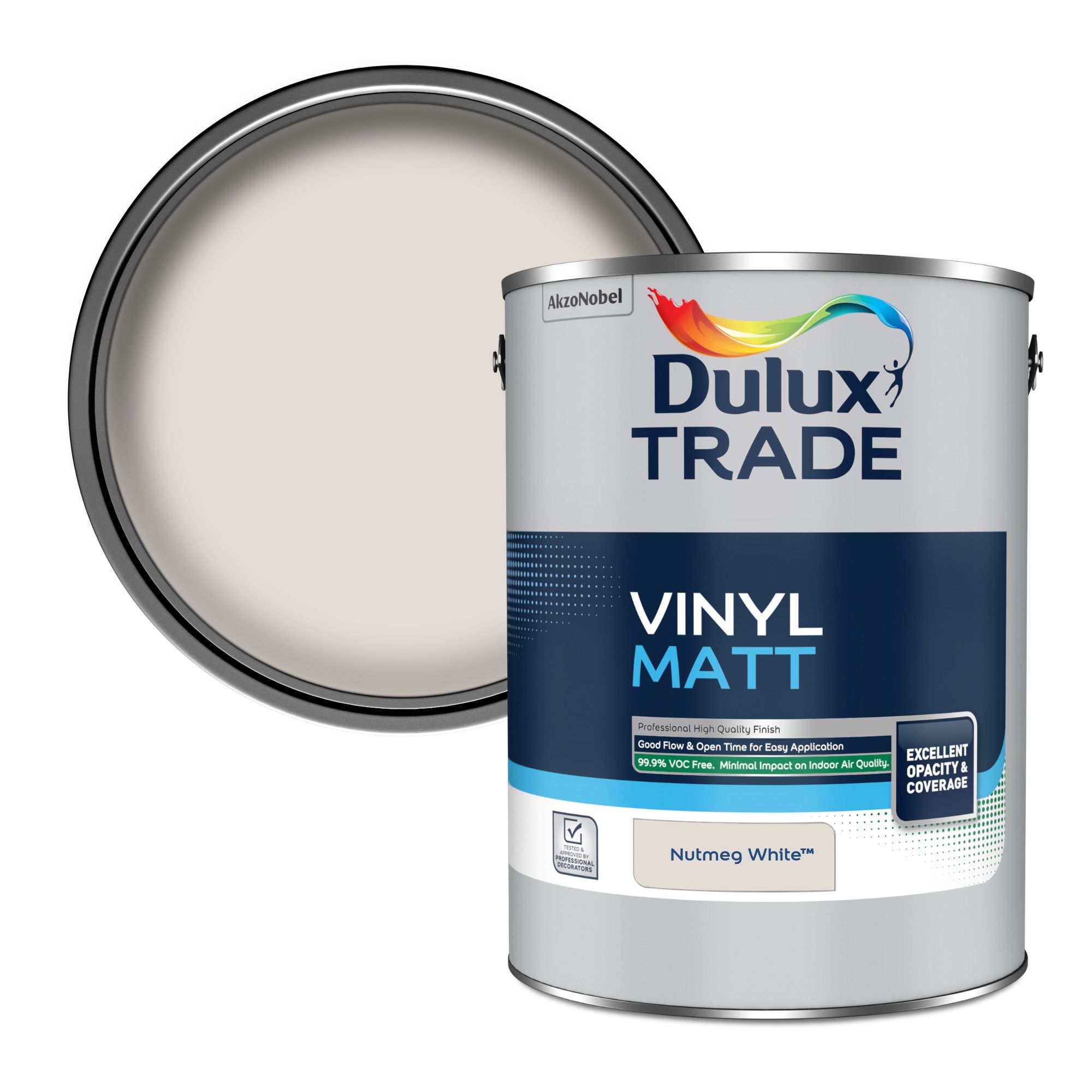 Dulux Trade Nutmeg White Velvet matt Wall paint, 5L