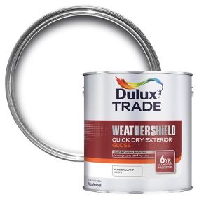 Dulux Trade Pure brilliant white Gloss Exterior Metal & wood paint, 2.5L