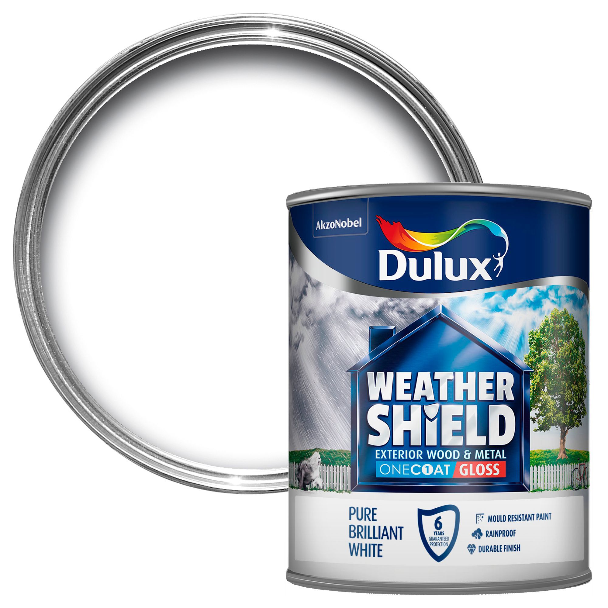 Dulux Trade Pure brilliant white Gloss Exterior Metal & wood paint, 750ml