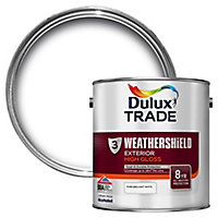 Dulux Trade Pure brilliant white Gloss Exterior Wood paint, 2.5L