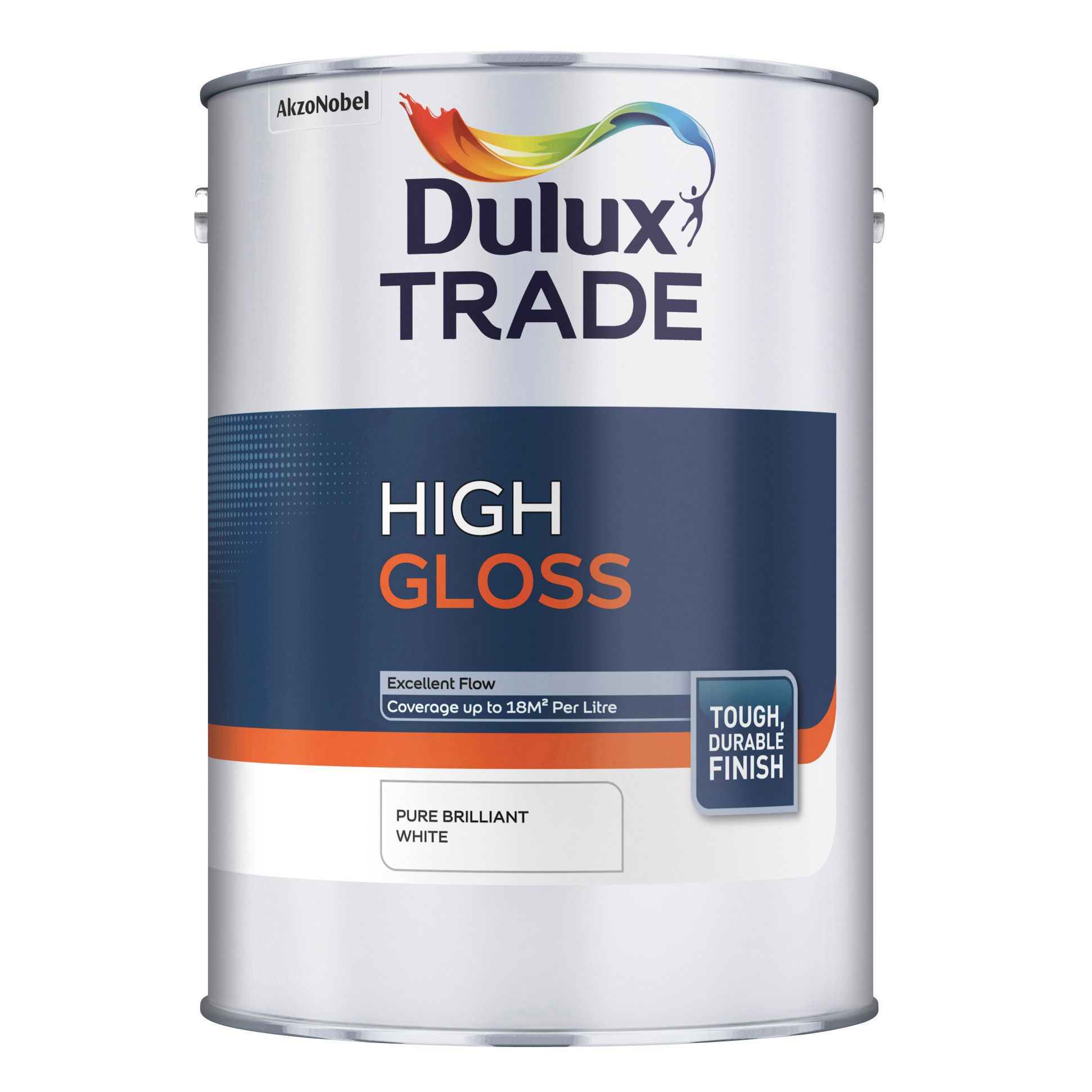 Dulux Trade Pure brilliant white High gloss Emulsion paint, 1L