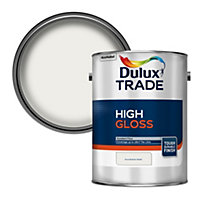 Dulux Trade Pure brilliant white High gloss Metal & wood paint, 5L