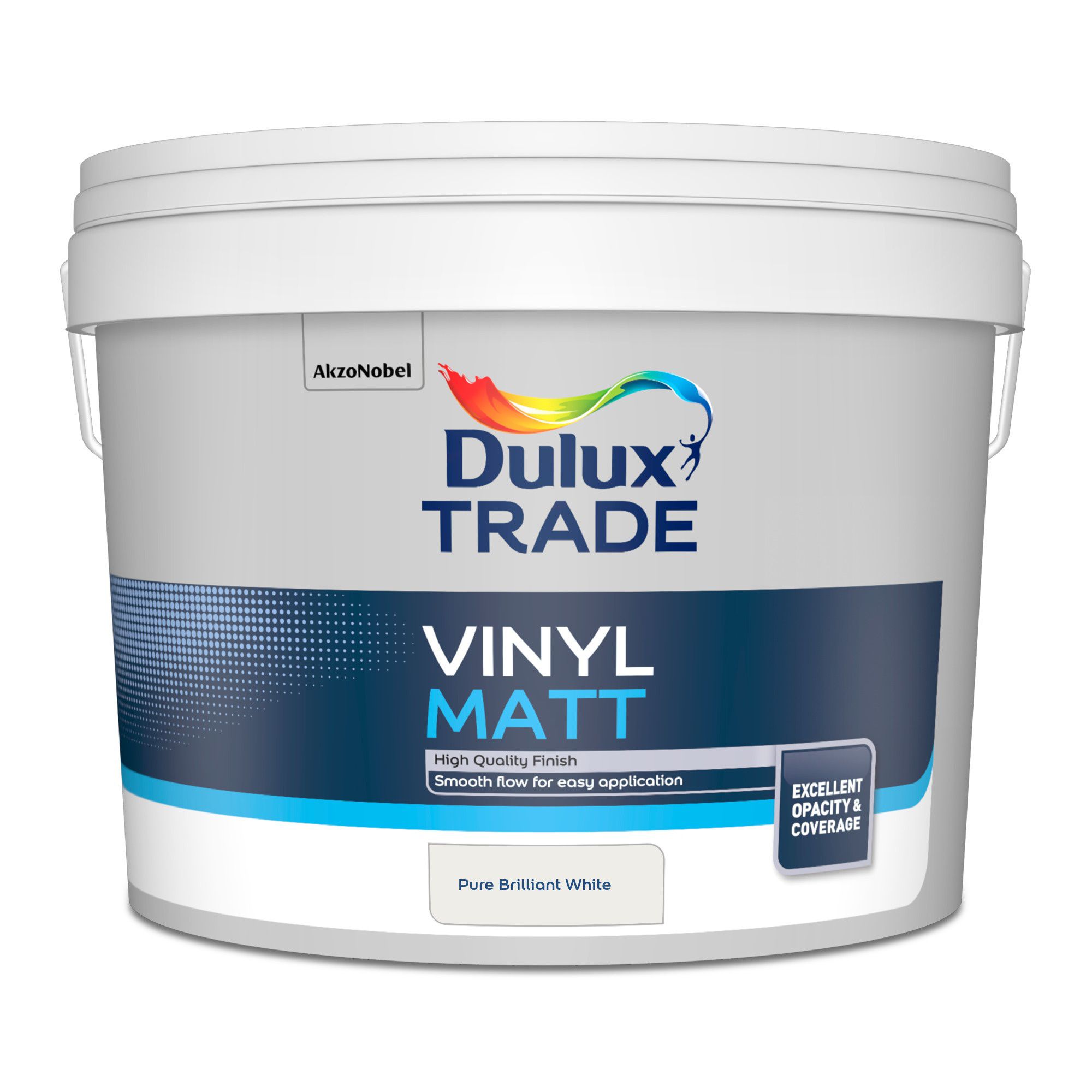 Dulux Trade Pure brilliant white Matt Emulsion paint, 10L