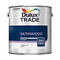 Dulux Trade Pure brilliant white Satinwood Metal & wood paint, 2.5L