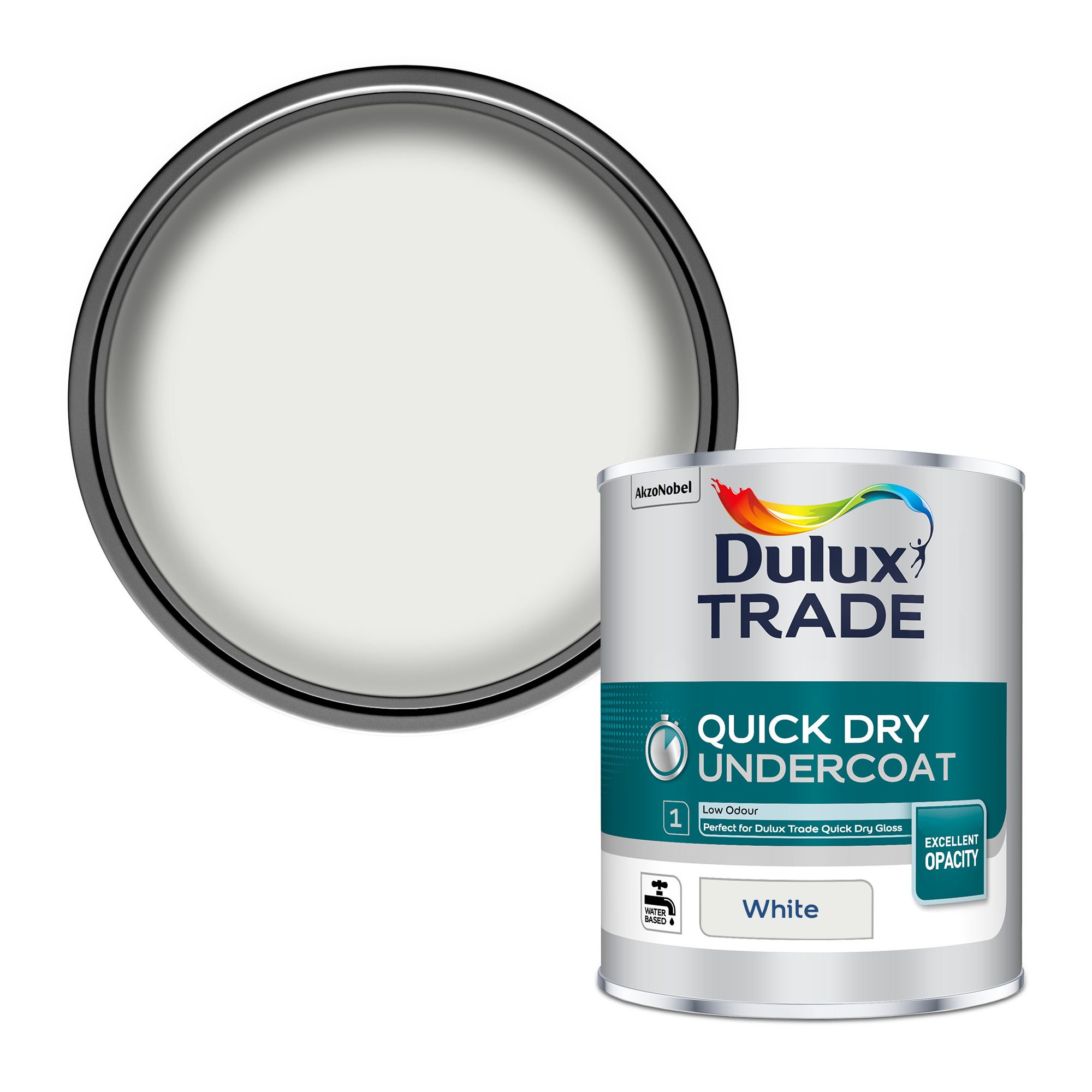 Dulux Trade Quick Dry White Metal & wood Undercoat, 1L