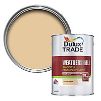 Dulux Trade Weathershield Country cream Smooth Masonry paint, 5L