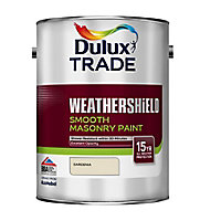 Dulux Trade Weathershield Gardenia Smooth Masonry paint, 5L
