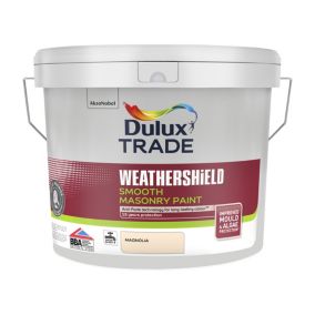 Dulux Trade Weathershield Magnolia Smooth Masonry paint, 10L Tin