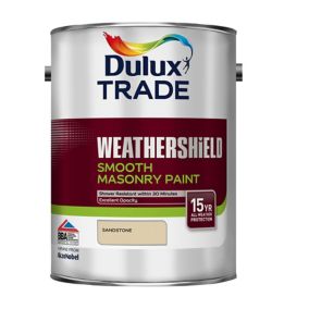 Dulux Trade Weathershield Sandstone Smooth Masonry paint, 5L