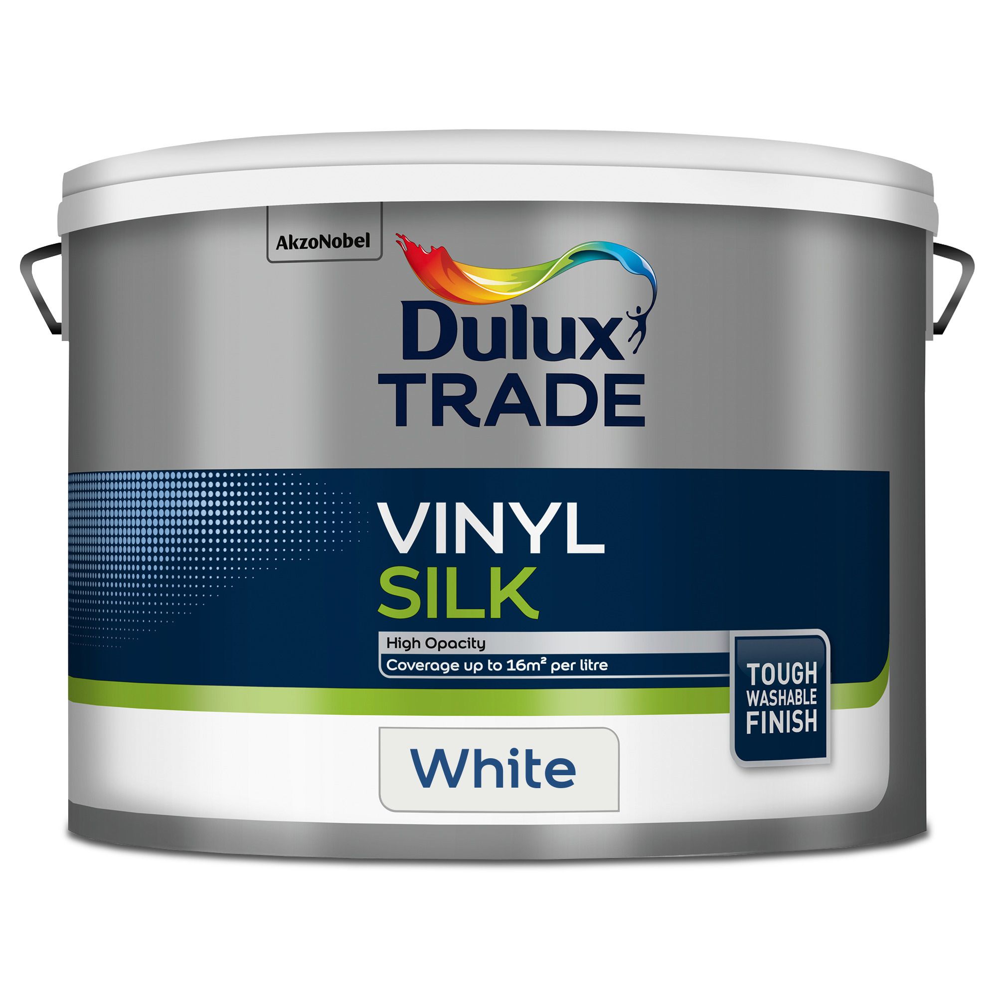 Dulux Trade White Silk Wall & ceiling Emulsion paint, 10L